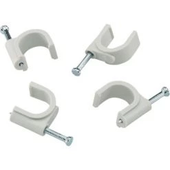 BIZLINE Attaches Pontet Gris Fixation Cable - Diamètre 5 Mm