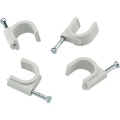 BIZLINE Attaches Pontet Gris Fixation Cable - Diamètre 12 Mm