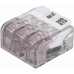 Bizline-BIZ300613 BIZLINE 300613 - Borne De Connexion à Leviers 3 Entrées Biz'Wing Mini 2.5 0.2-2.5 Mm² (x 100)
