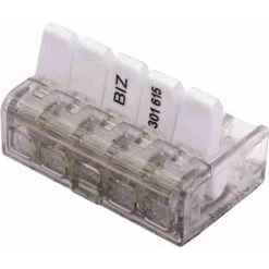 Bizline-BIZ301615 BIZLINE 301615 - Borne De Connexion à Leviers 5 Entrées Biz'Wing 4 0.2-4 Mm² (x 25)