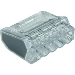 Borne De Connexion - 5 Entrées - Transparente - Grise - 0.5 à 2.5 Mm2 - Boite De 500 - Bizline 103425