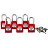 Bizline-230116 Lot De 6 Cadenas De Consignation Avec Anse Aluminium 38 Mm Rouge -BIZLINE Soldes 5985575 1