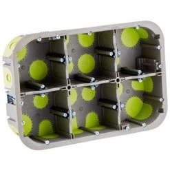 Bizline-500640 Boîte Multiposte D'appareillage R'Box D= 67 Mm Entraxe 71 Mm 3 X 2 Postes 50 Mm