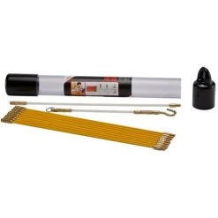 Bizline-700147 Kit De 9 Baguettes Tire-fils 33 Cm D 4 Mm Jaunes