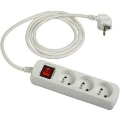 Bizline-700963 Bloc Multiprise Avec Interrupteur 3 X 2P + T, Câble H05VV-F 3G1.5 Mm² 1.5 M