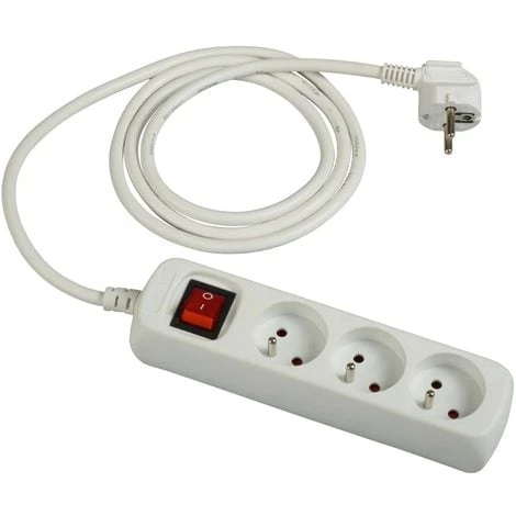 Bizline-700963 Bloc Multiprise Avec Interrupteur 3 X 2P + T, Câble H05VV-F 3G1.5 Mm² 1.5 M 3 Bizline-700963 Bloc Multiprise Avec Interrupteur 3 X 2P + T, Câble H05VV-F 3G1.5 Mm² 1.5 M