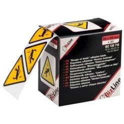 Bizline-730710 Signalisation Adhésive Triangle "Homme Foudroyé" 50 X 50 Mm (x 30)