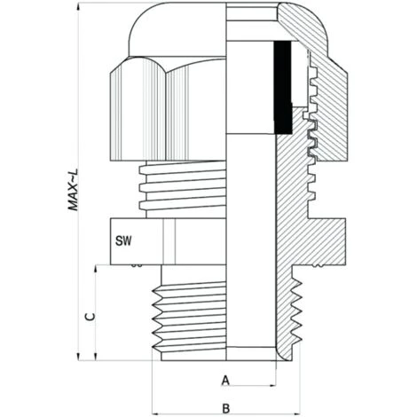 BIZLINE 10 Presse-étoupe Plastique Filetage PG 9 7 BIZLINE 10 Presse-étoupe Plastique Filetage PG 9 – Image 5