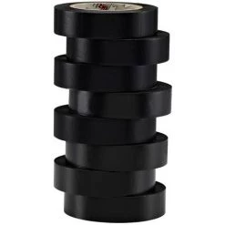 Bizline-350013 Ruban D'isolation Et De Repérage électrique 15 Mm X 10 M X 0.15 Mm Noir (x 8)