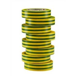 Bizline-350017 Ruban D'isolation Et De Repérage électrique 15 Mm X 10 M X 0.15 Mm Jaune/vert (x 8)