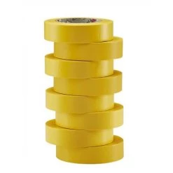 Bizline-350019 Ruban D'isolation Et De Repérage électrique 19 Mm X 20 M X 0.15 Mm Jaune (x 8)