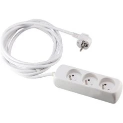 Bizline-709916 Bloc Multiprise Standard 3 X 2P + T, Câble H05VV-F 3G1.5 Mm² 3 M