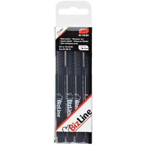 Bizline-740001 Marqueur Noir Pointe D 0.6 Mm (x 4) 2 Bizline-740001 Marqueur Noir Pointe D 0.6 Mm (x 4)